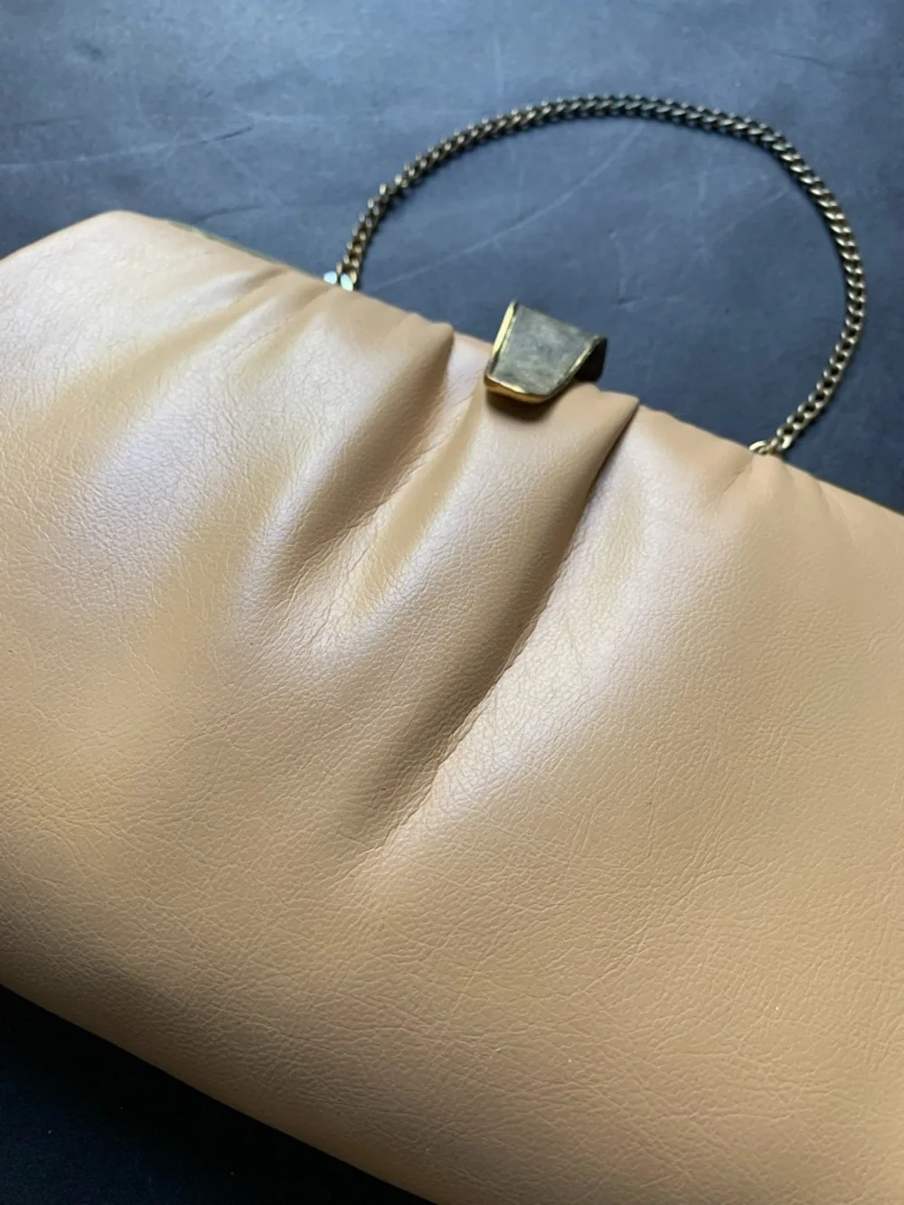s l e e k :: Vintage Tan Convertible Evening Purse Clutch